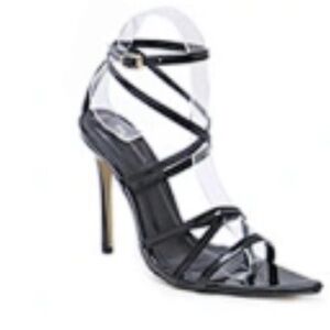 Elle Pointed Open Toe Ankle Strap Stilettos